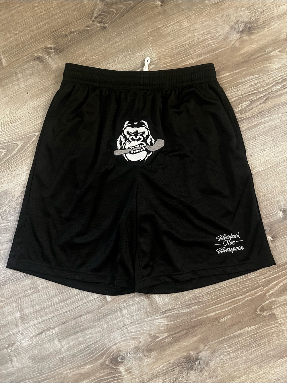 Silverback Not Silverspoon Men's Black Athletic Shorts L Rare Find